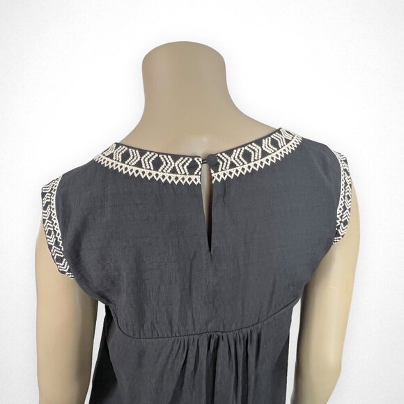 THML Moroccan Embroidered Shift Black Dress‎ M - Picture 5 of 10